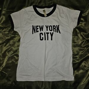 New York City White Ringer Tee
